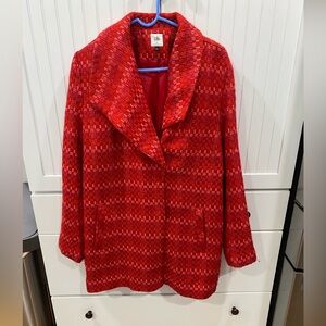 Cabi XL Women’s Coat Red Button Up